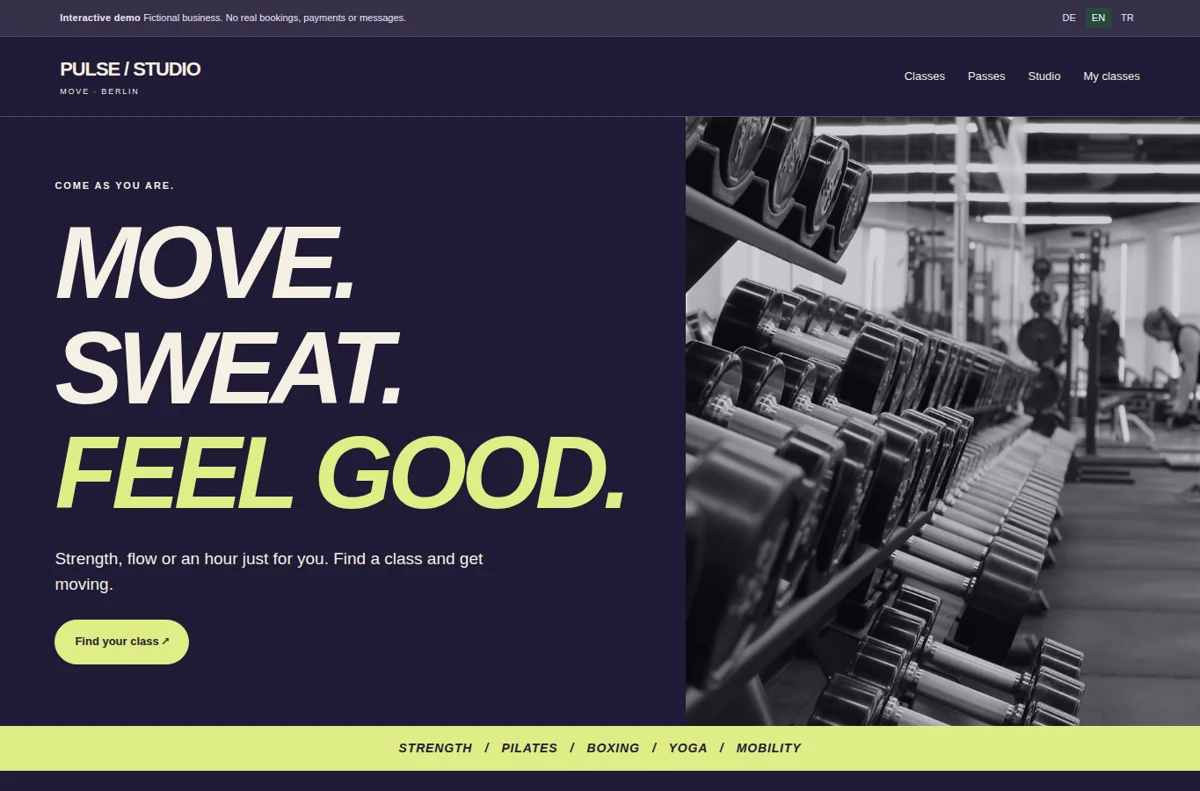 Fitness studio